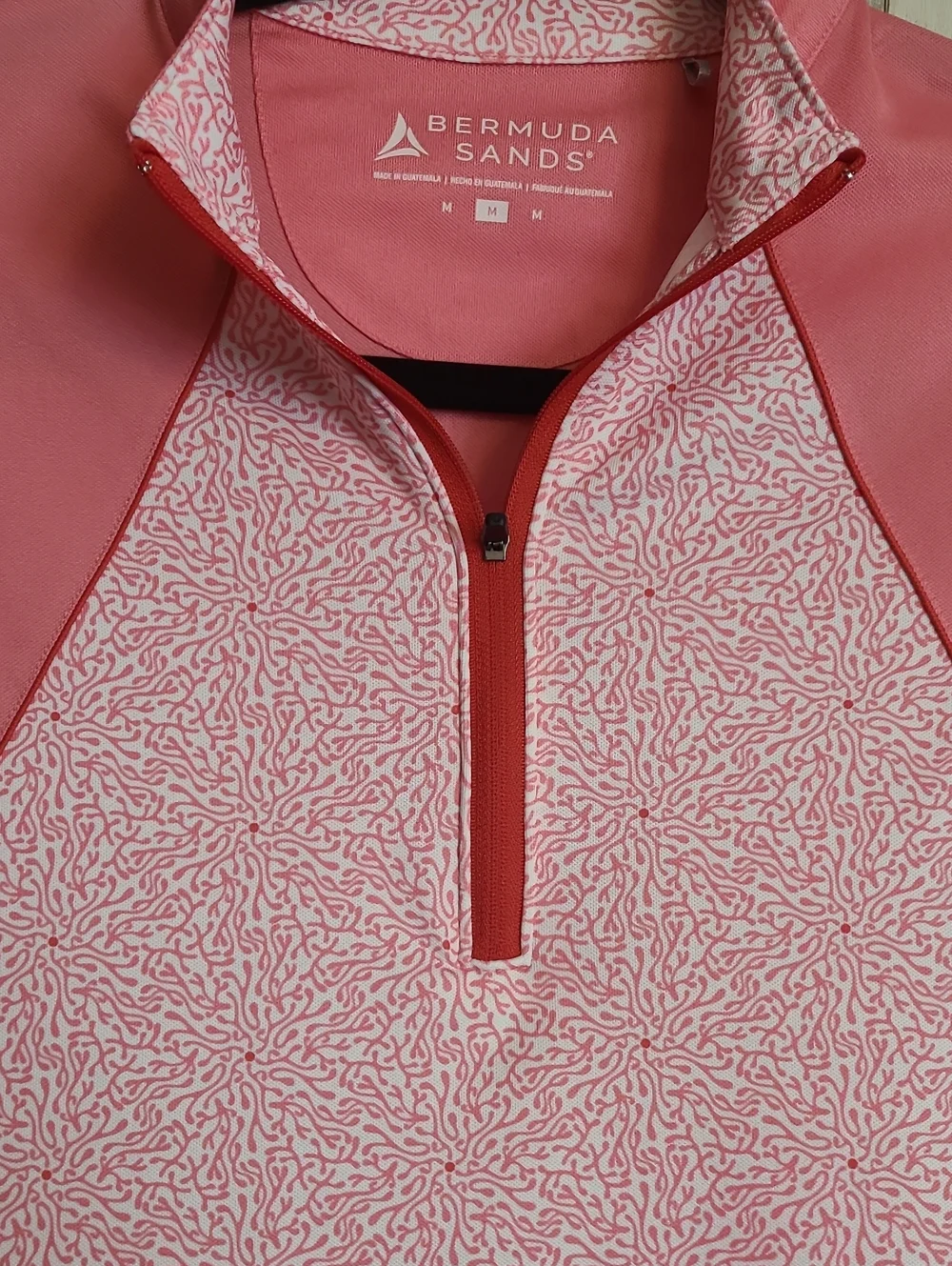 Bermuda Sands Pink Short-Sleeve Quarter-Zip Golf Top